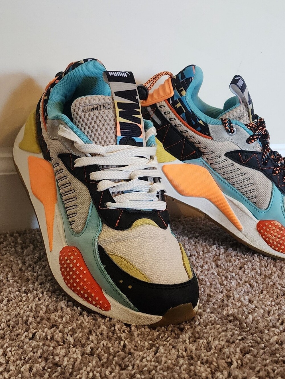 PUMA RS-X Colorblock Sneakers in Teal & Orange Puma Sz 7